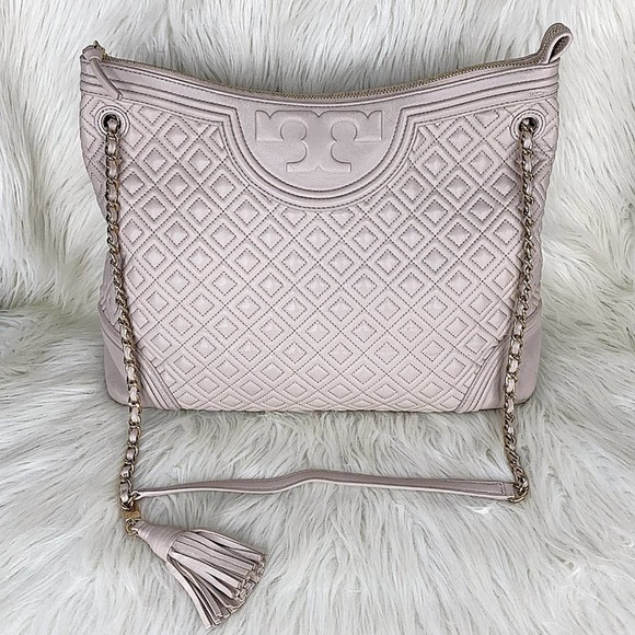 Tory Burch Fleming Quilted Leather Tote in Bedrock - Picture 2 of 15